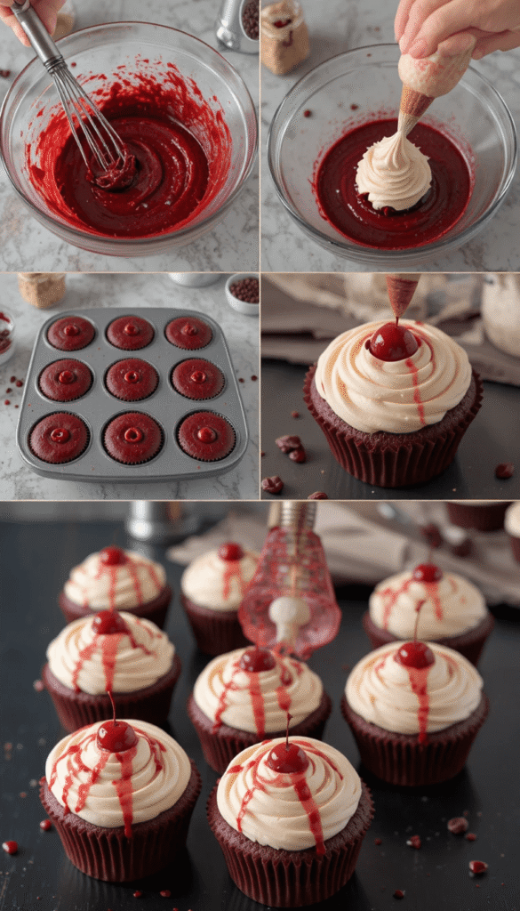 Vampire Bite Halloween Cupcakes (3)