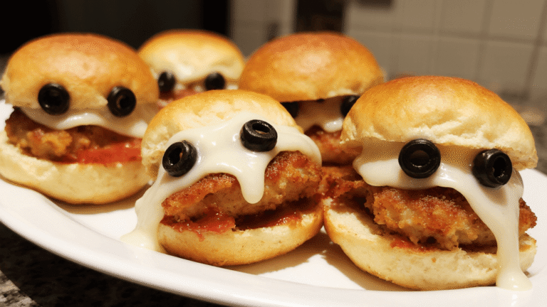 Halloween Chicken Parm Sliders