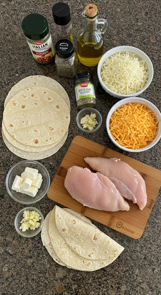 Cheesy Garlic Chicken Wraps