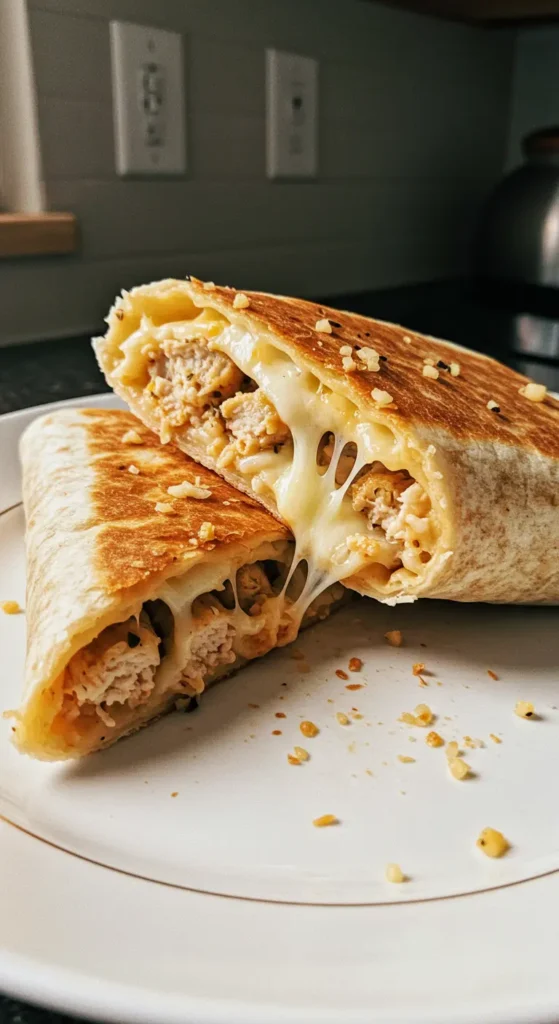 Cheesy Garlic Chicken Wraps 