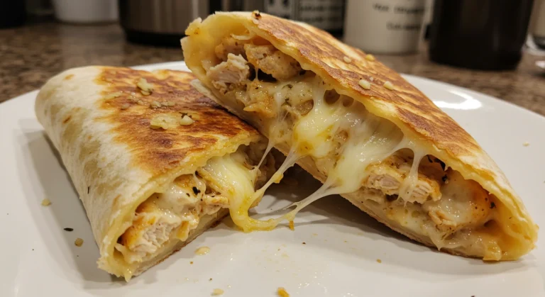 Cheesy Garlic Chicken Wraps