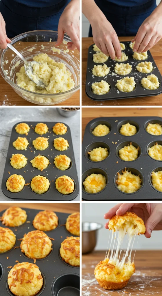 Cheesy Mashed Potato Puff Bites