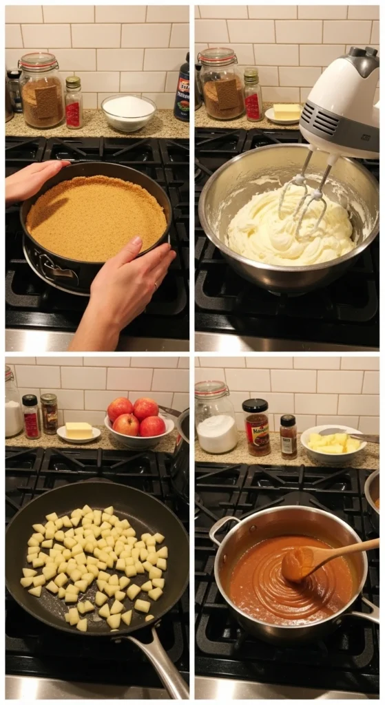 Caramel Apple Pie Cheesecake