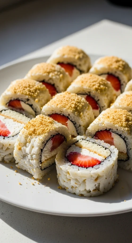 Cute Strawberry Shortcake Sushi Roll