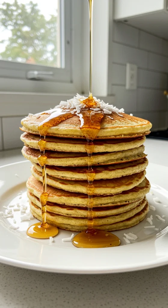 Sweet Coconut Cream Pancakes