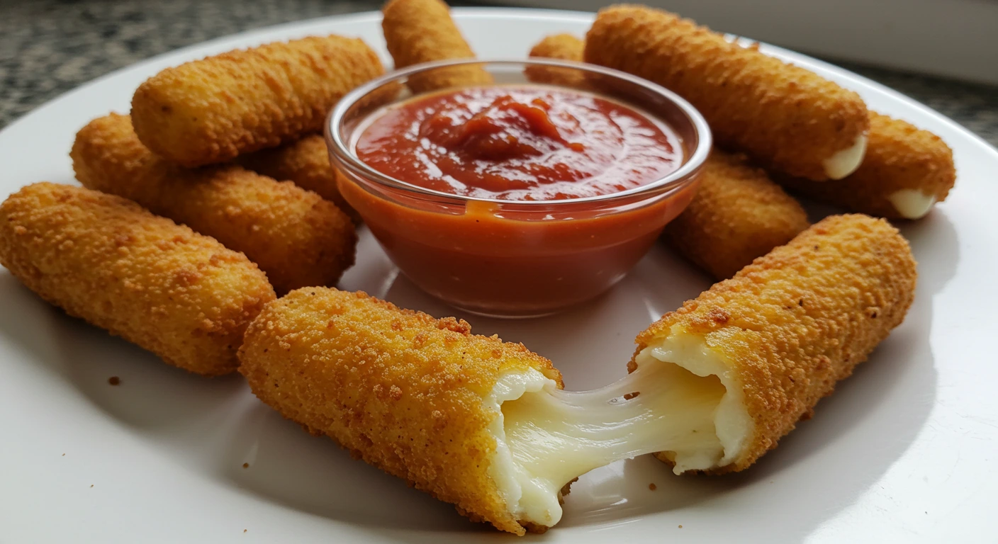 crispy homemade mozzarella sticks